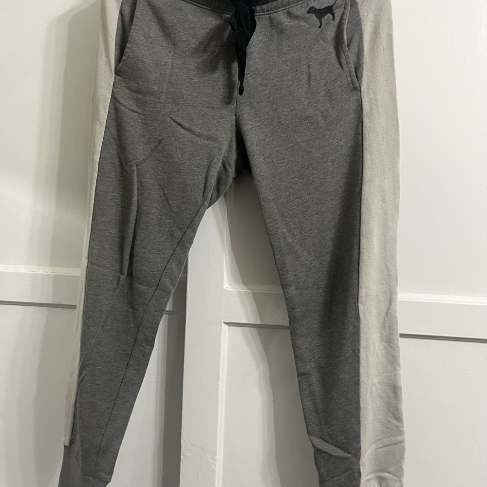 PINK Victoria's Secret Two-Tone Gray Joggers